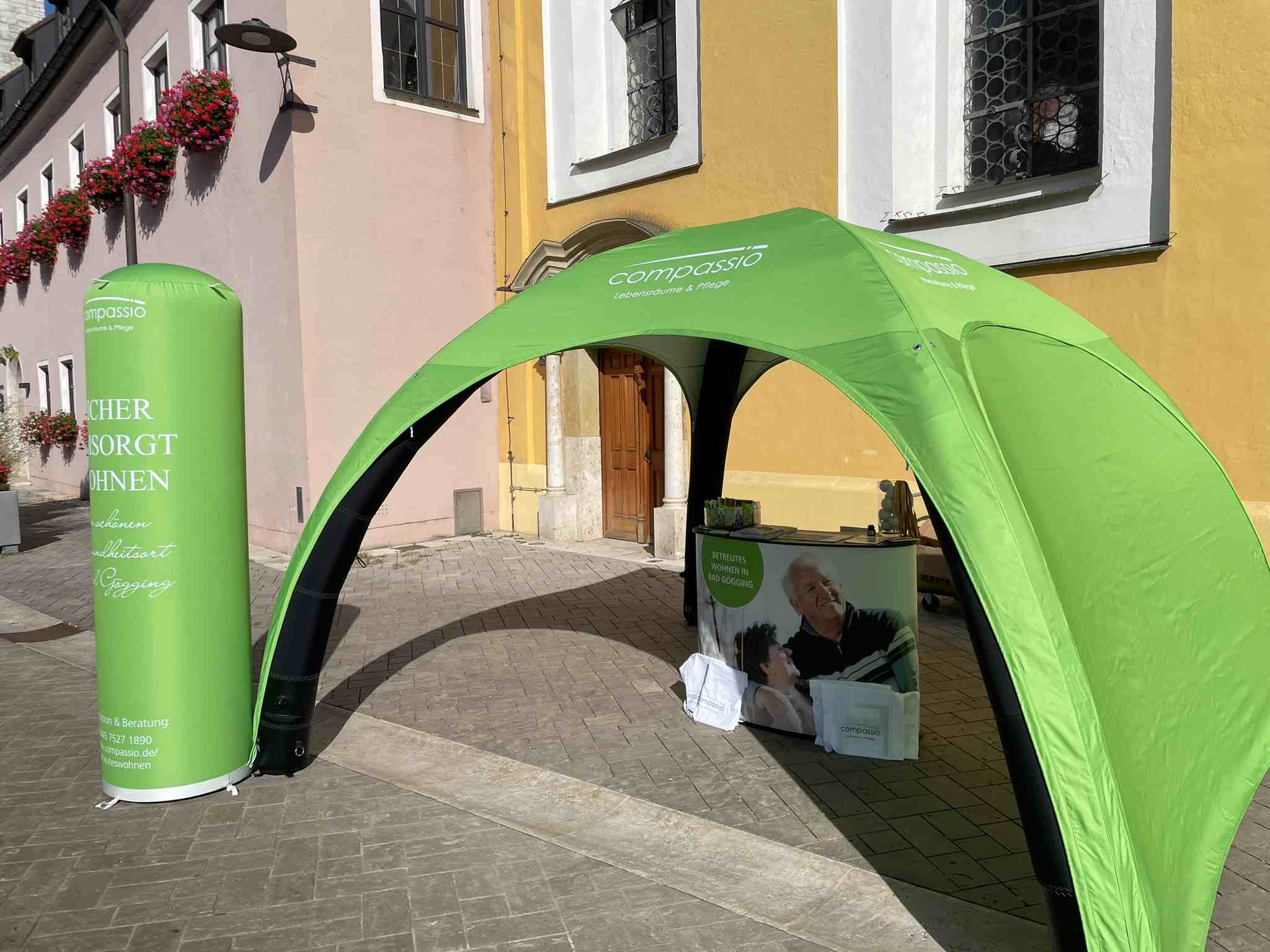 Der neue Outdoor Messestand für das Betreute Wohnen