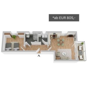Wohnungstyp 1 Betreutes Wohnen in Verl