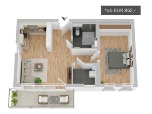 Grundriss Wohnungstyp 11 - Wohnanlage Alsdorf-Kellersberg