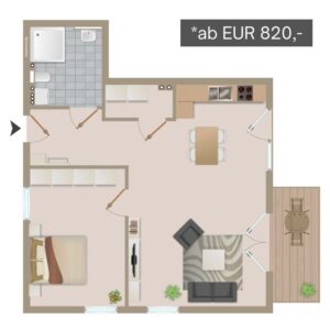 Wohnungsumriss 1 Betreutes Wohnen in Linnich Am Mühlenteich