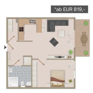 Wohnungsumriss 3 Betreutes Wohnen in Linnich Am Mühlenteich