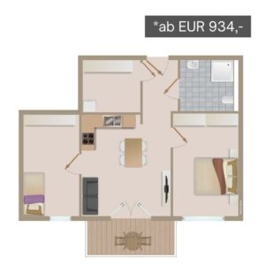Wohnungsgrundriss 1 Betreutes Wohnen in Nörvenich