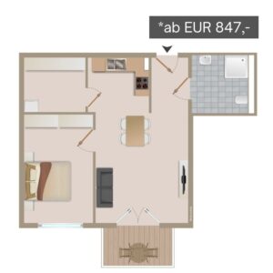 Wohnungsumriss 2 Betreutes Wohnen in Nörvenich