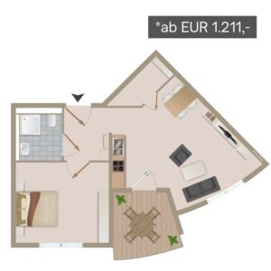 Wohnungsumriss 2 Barrierefreies Wohnen in Sankt Augustin