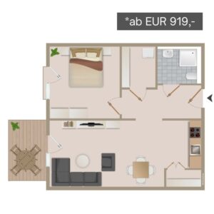 Wohnungsumriss 1 Betreutes Wohnen in Schwerin