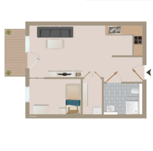 Der Grundriss von Wohnung 1 in Clarholz