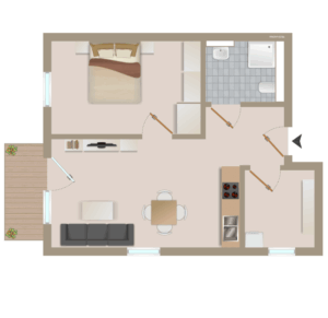 Der Grundriss von Wohnung 2 in Clarholz