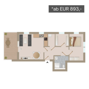 Der Grundriss von Wohnung 4 in Clarholz
