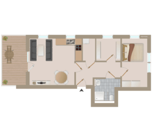 Der Grundriss von Wohnung 4 in Clarholz