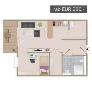 Wohnungsumriss 1 Betreutes Wohnen in Arnum (Hemmingen)