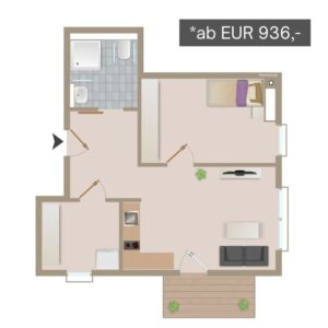 Wohnungsumriss 3 Betreutes Wohnen in Arnum (Hemmingen)