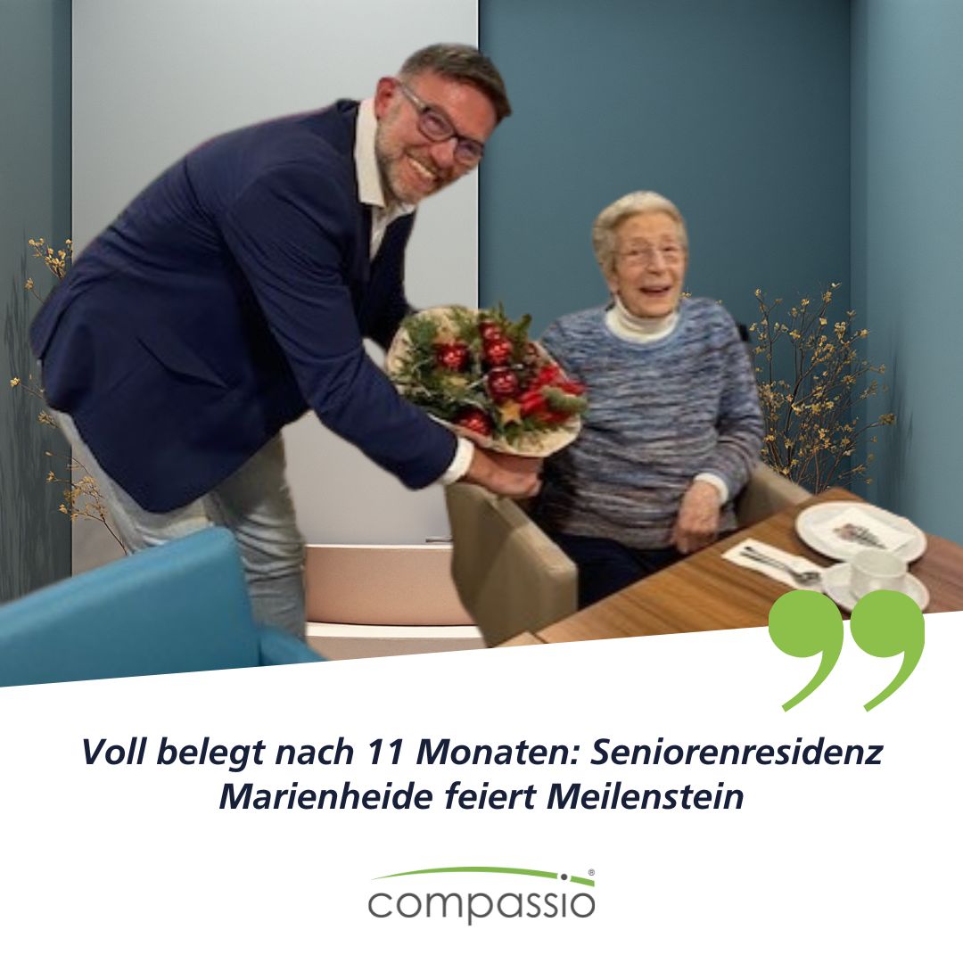 Vollbelegung nach nur 11 Monaten – und  Glückwünsche an die 80. Bewohnerin der Seniorenresidenz Marienheide